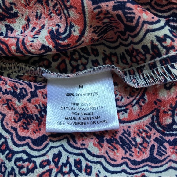 Olive & Oak paisley print sheer sleeveless blouse top - Picture 5 of 6